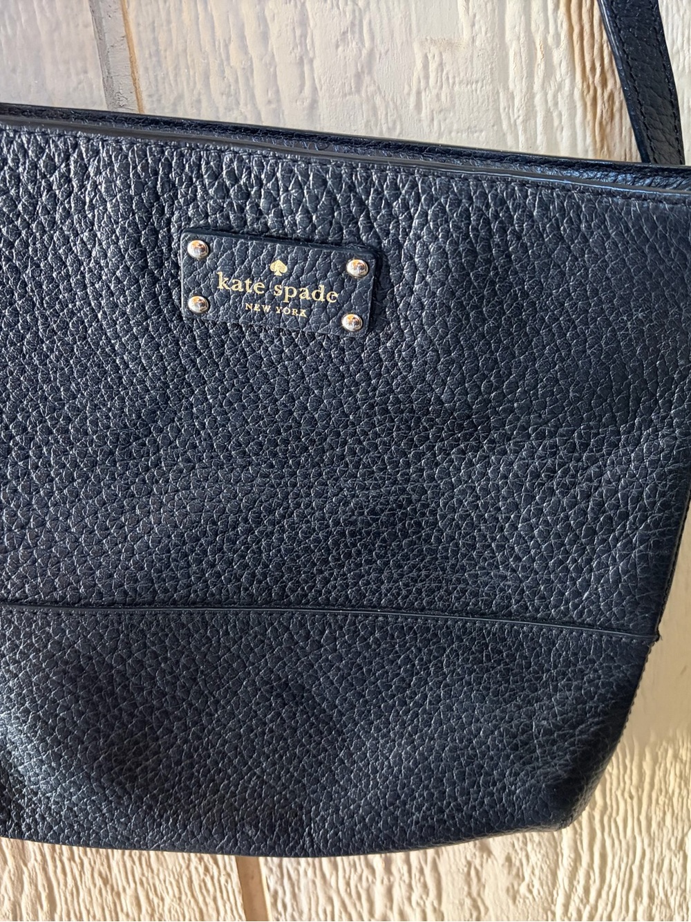 Kate Spade Bay Street Cora Black Pebbled Leather Crossbody Bag Purse
